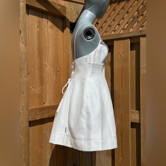 🆕 ACLER 🧿 NWT Oakwood Crystal Embellished Crepe Mini, Ivory - Sz AU 10 US 6 - Picture 6 of 16